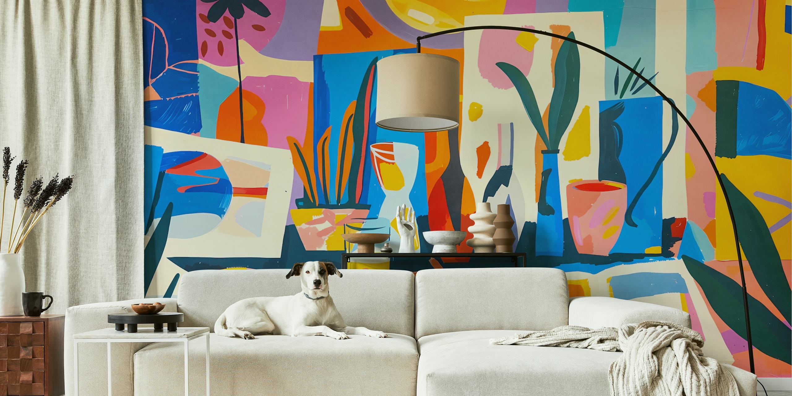 Colorful Still Life Matisse 2 wallpaper in a room