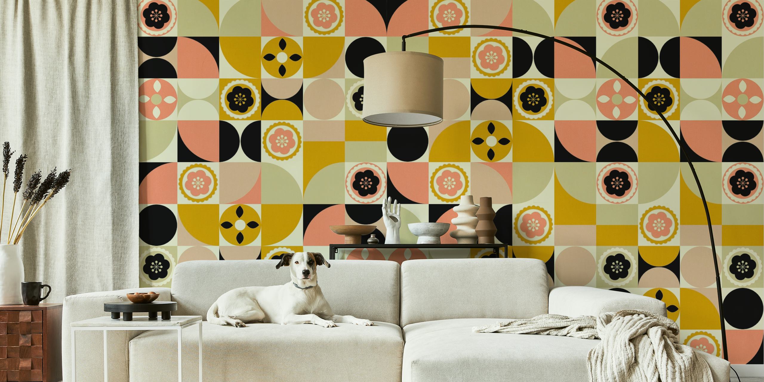 Contemporary Floral Bauhaus tapetdesign