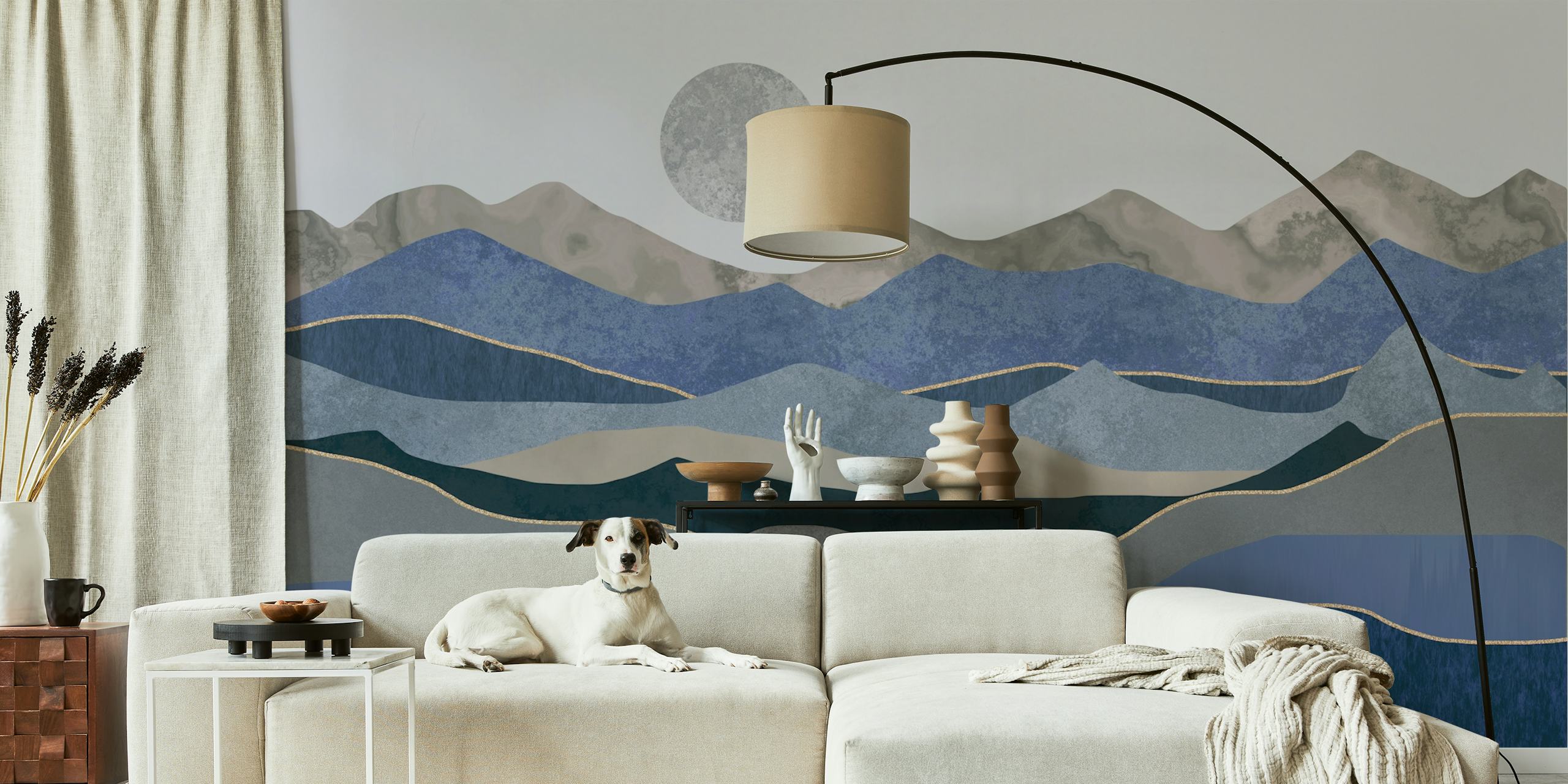 Tranquil moonrise landscape papel de parede no quarto