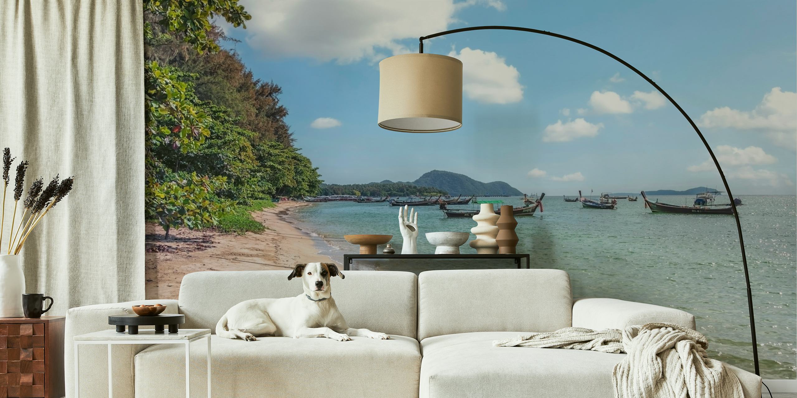 Tropisch strand en boten
