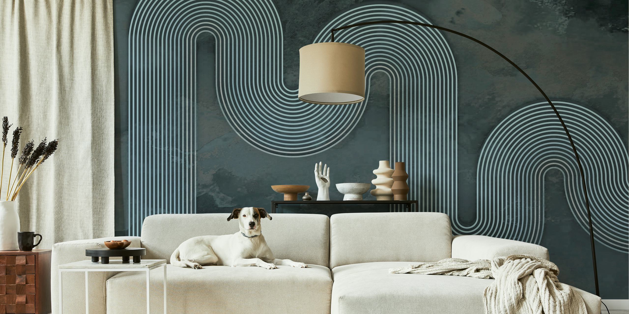 Abstract Wavy Lines Decor w pokoju