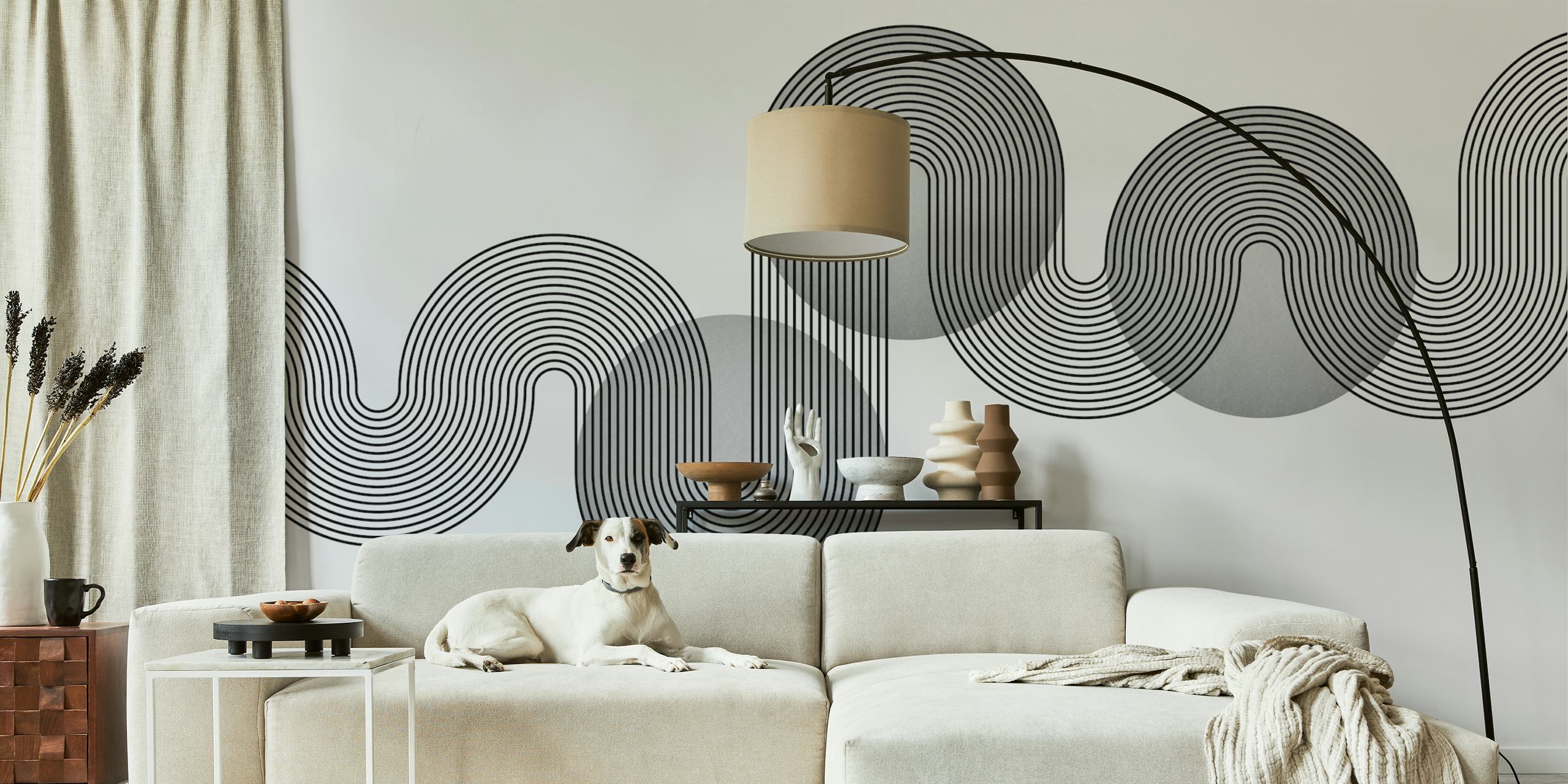 Wavy Chic Decor behang in een stijlvolle kamer