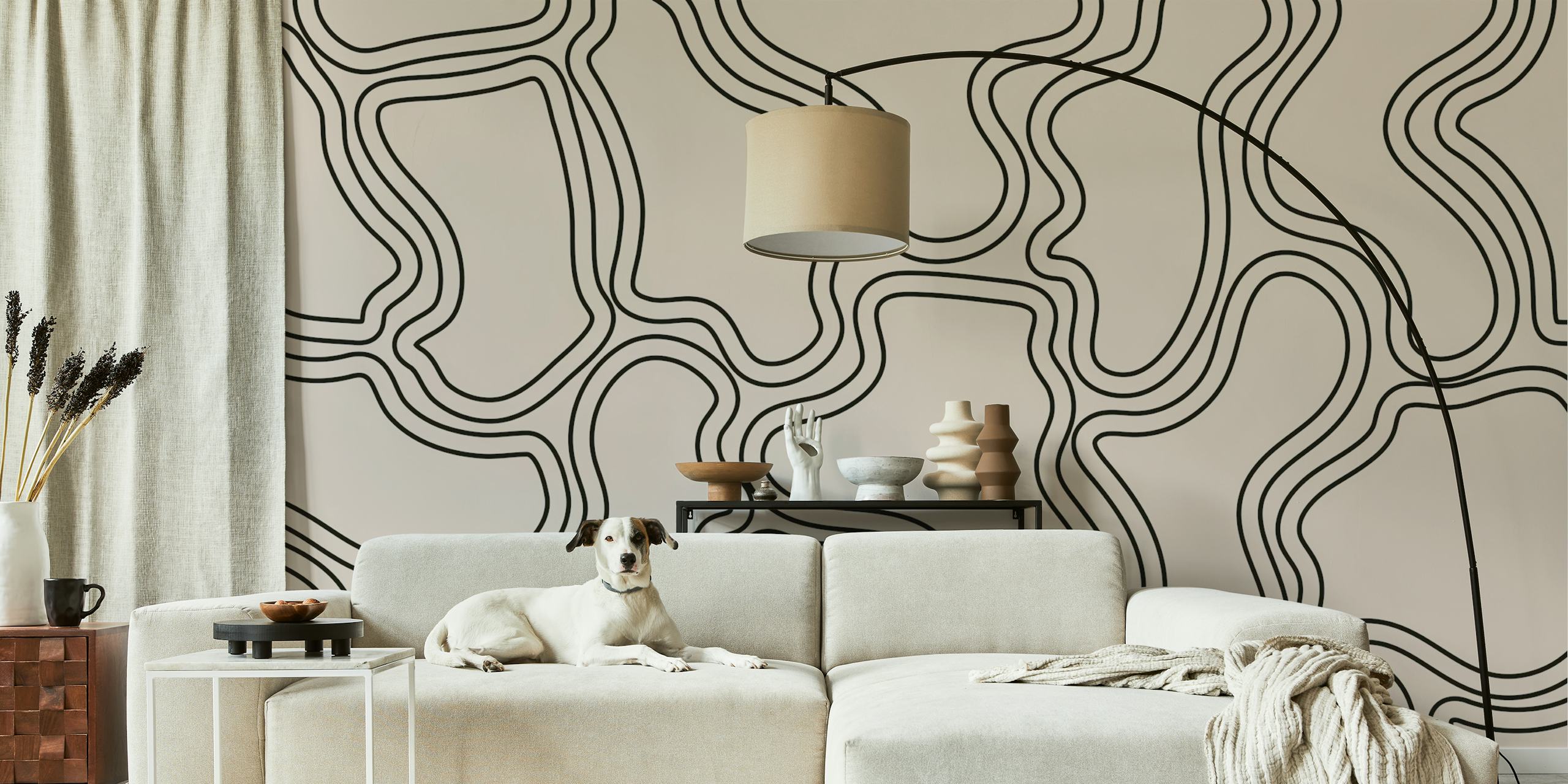 Carta da parati Serenity Lines Decor in una stanza