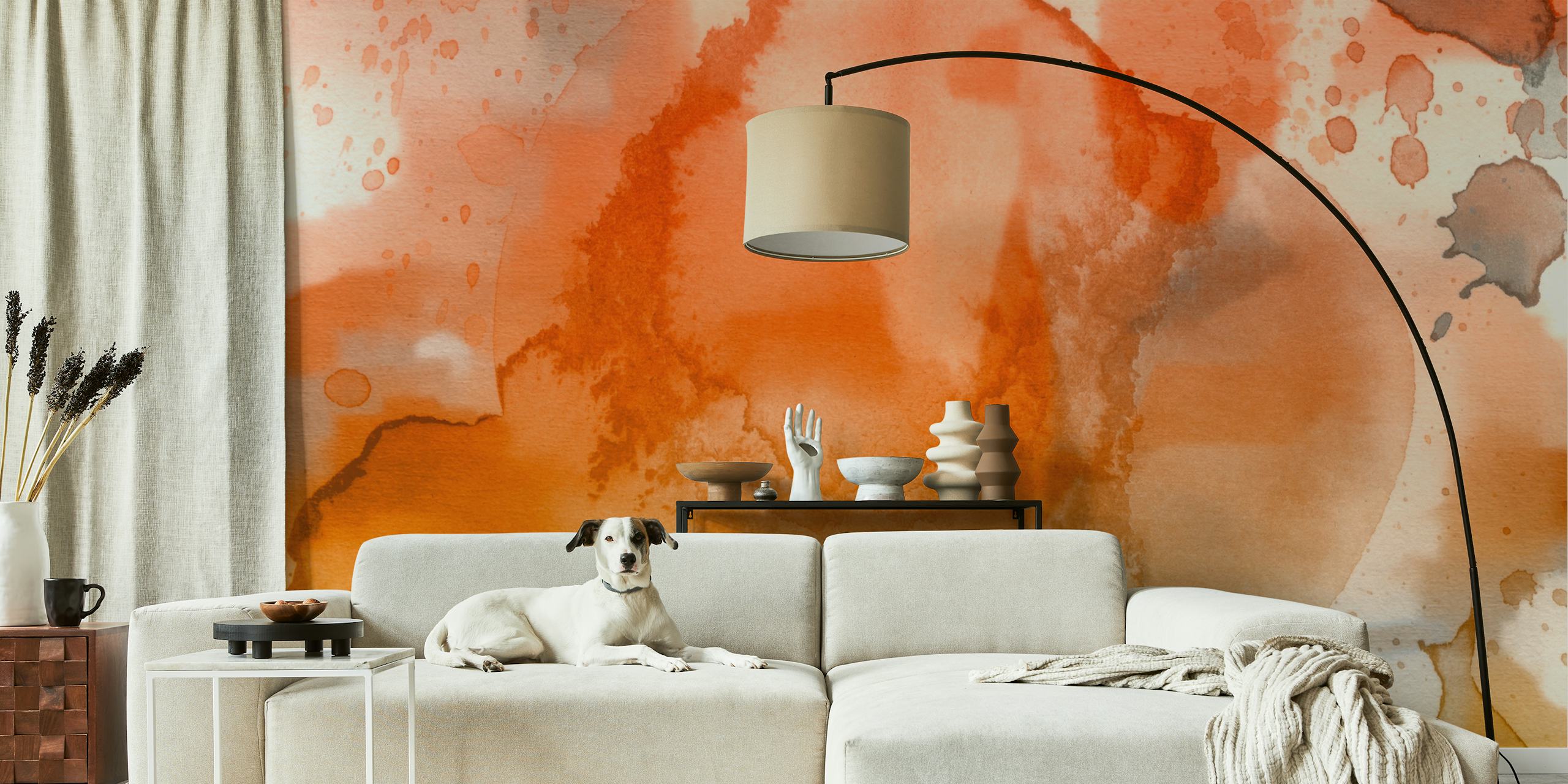 Amber Watercolor Fusion tapeta u sobi