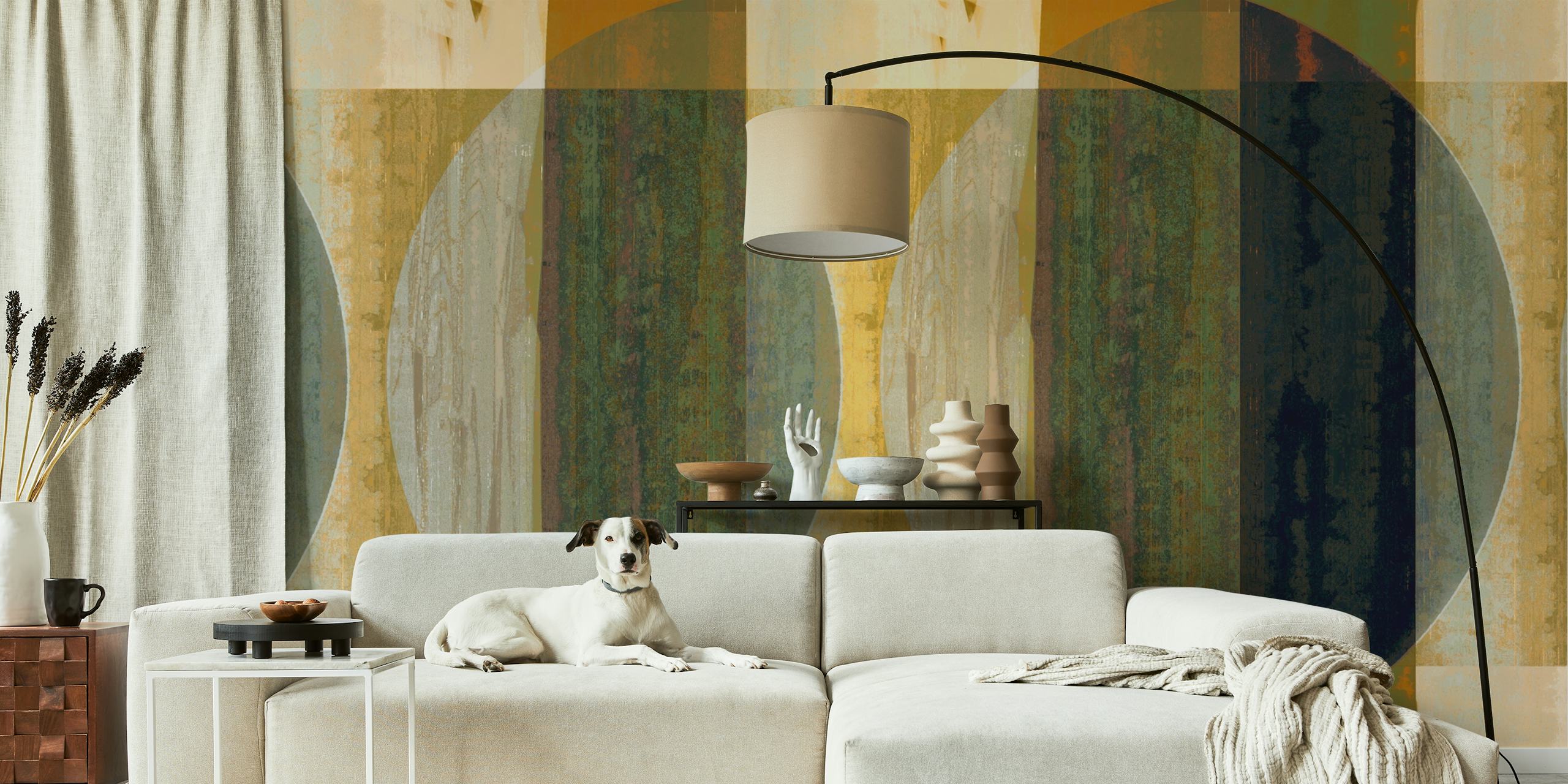 Mid Century Bauhaus Fall wallpaper in a room