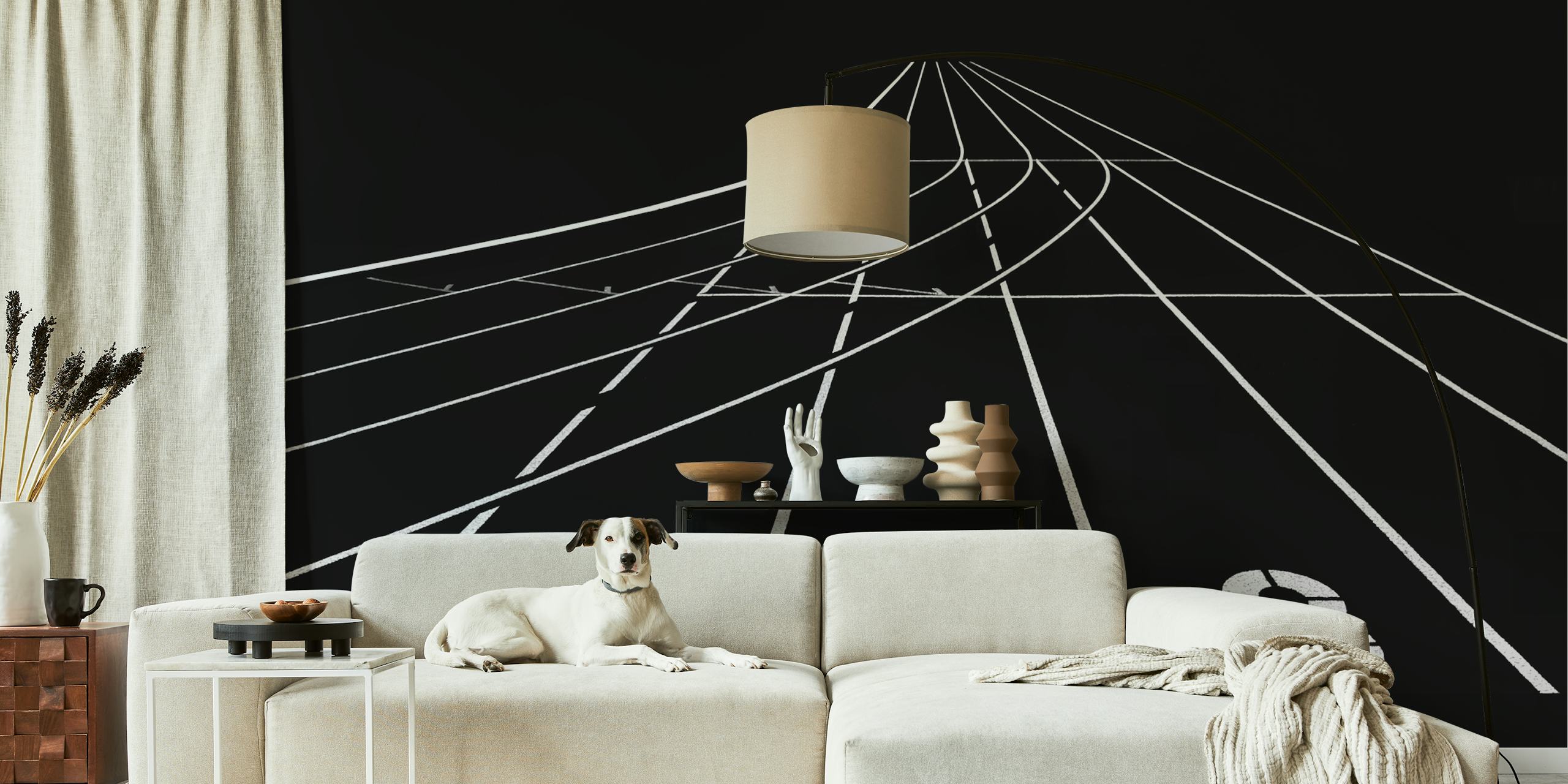 Stadium wallpaper in a modern interior