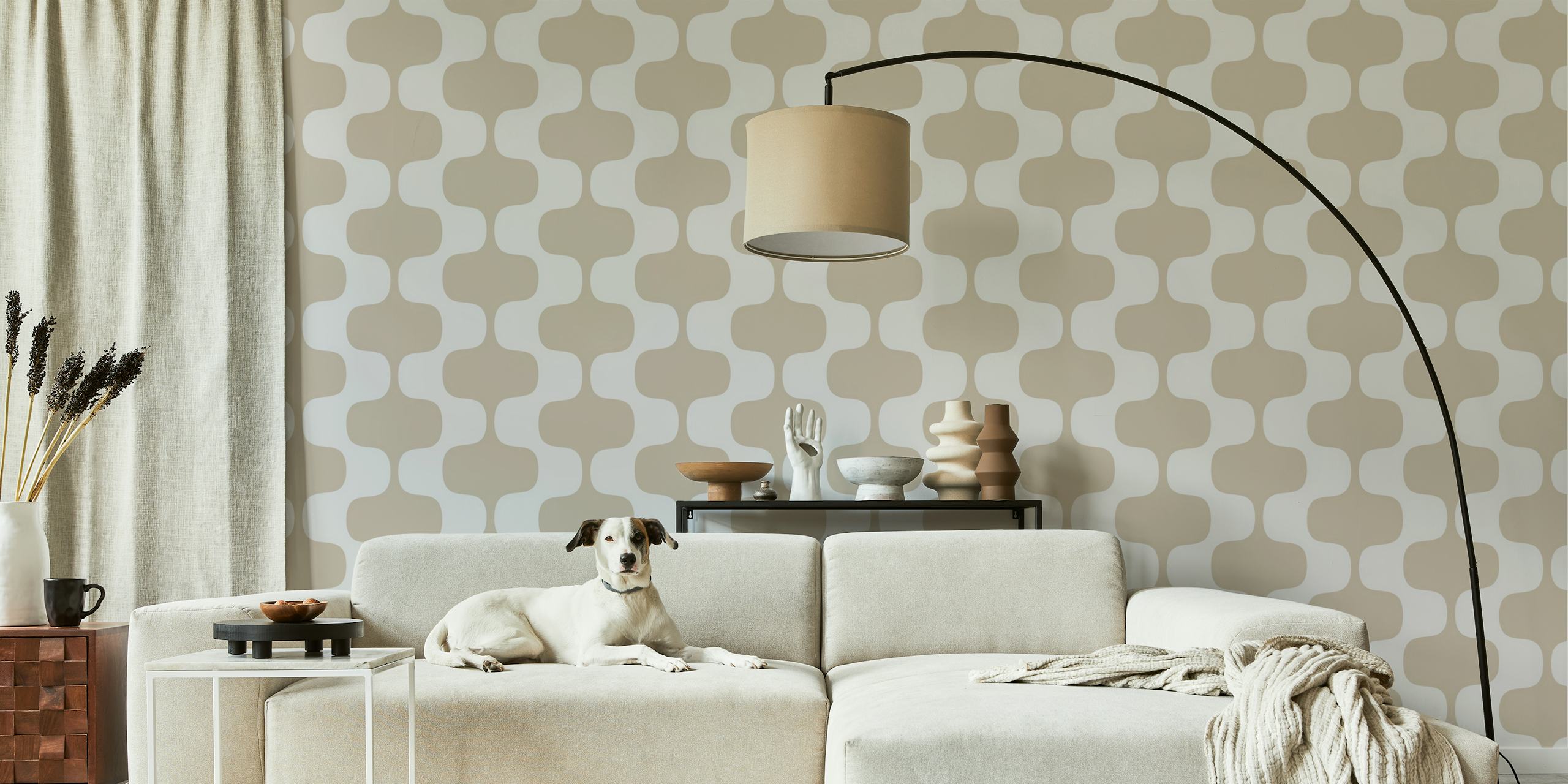 Curvilinear Aesthetics wallpaper in een kamer