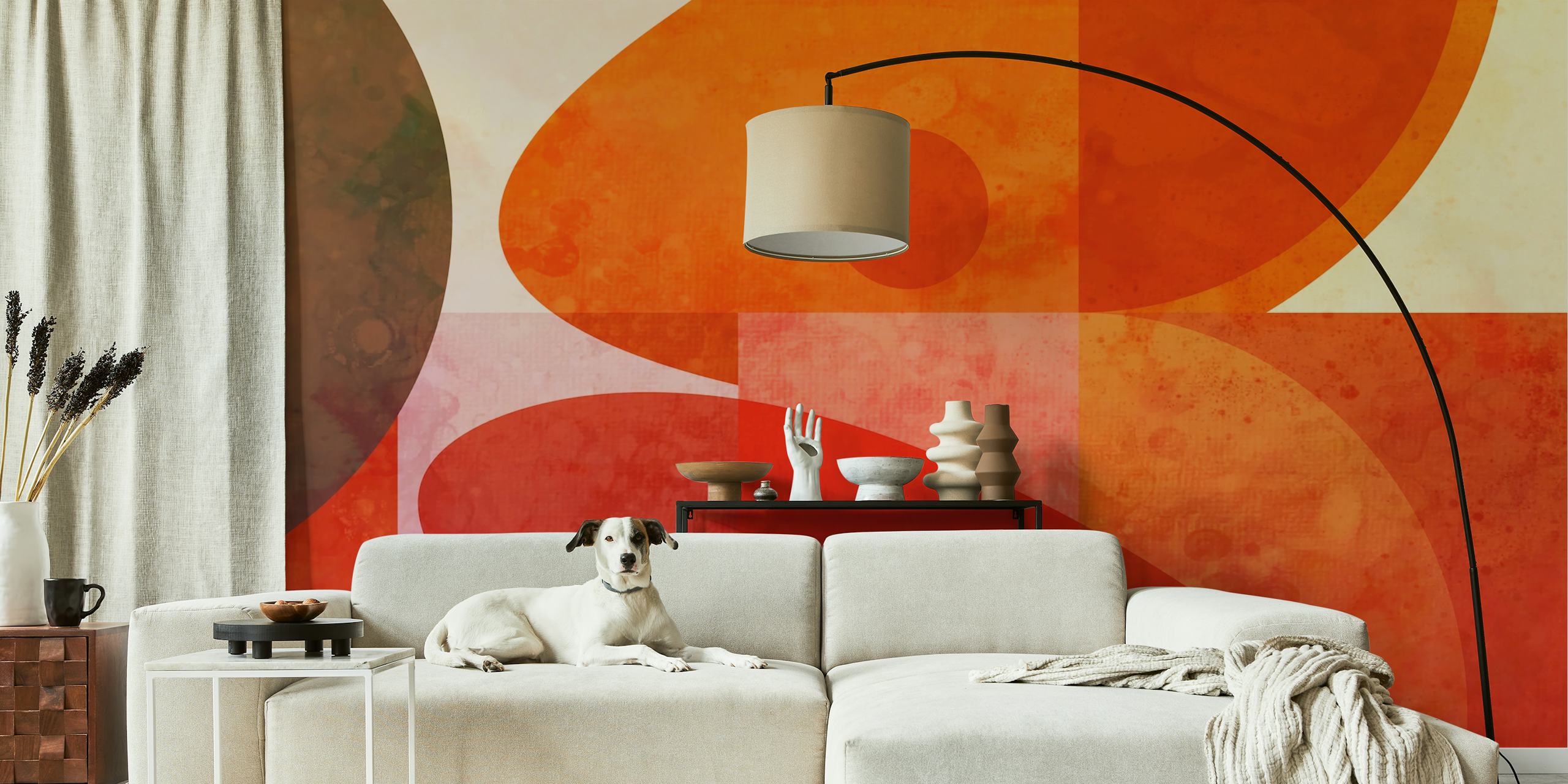 Sunny abstraction wallpaper displayed in a room
