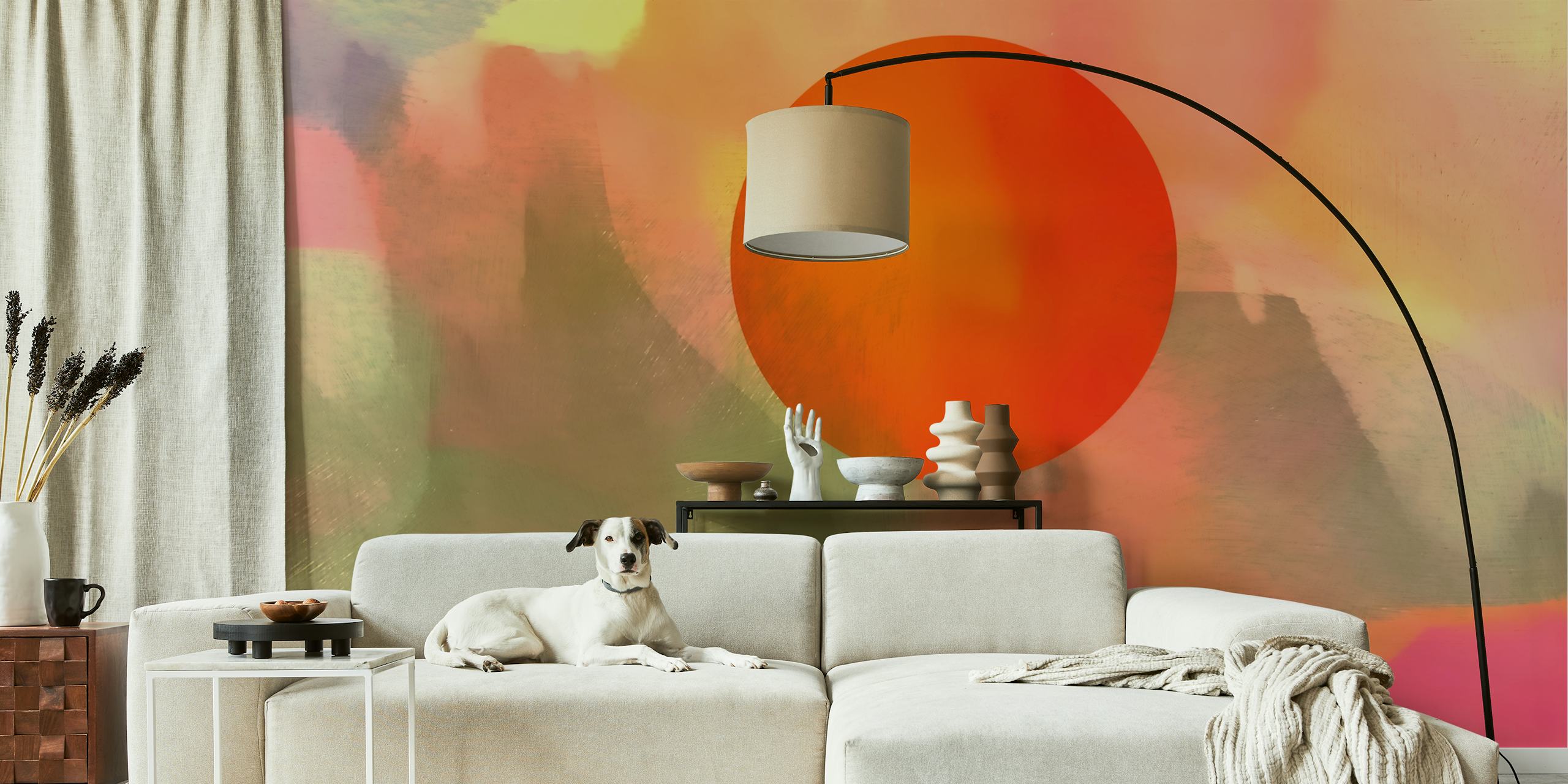 Vibrant Sunset Blaze Abstract Art wallpaper