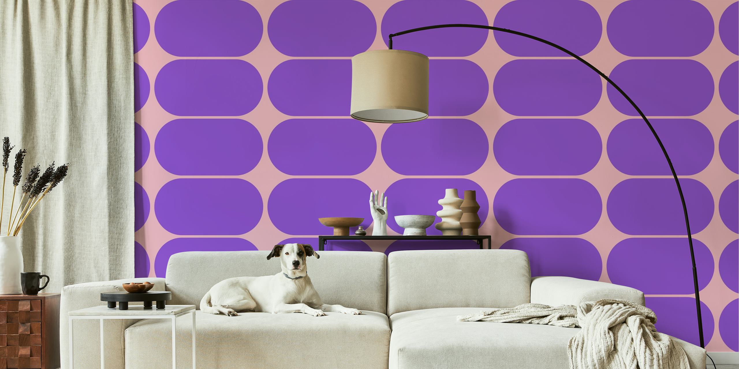 Mid-Century Pebbles tapet i ett rum