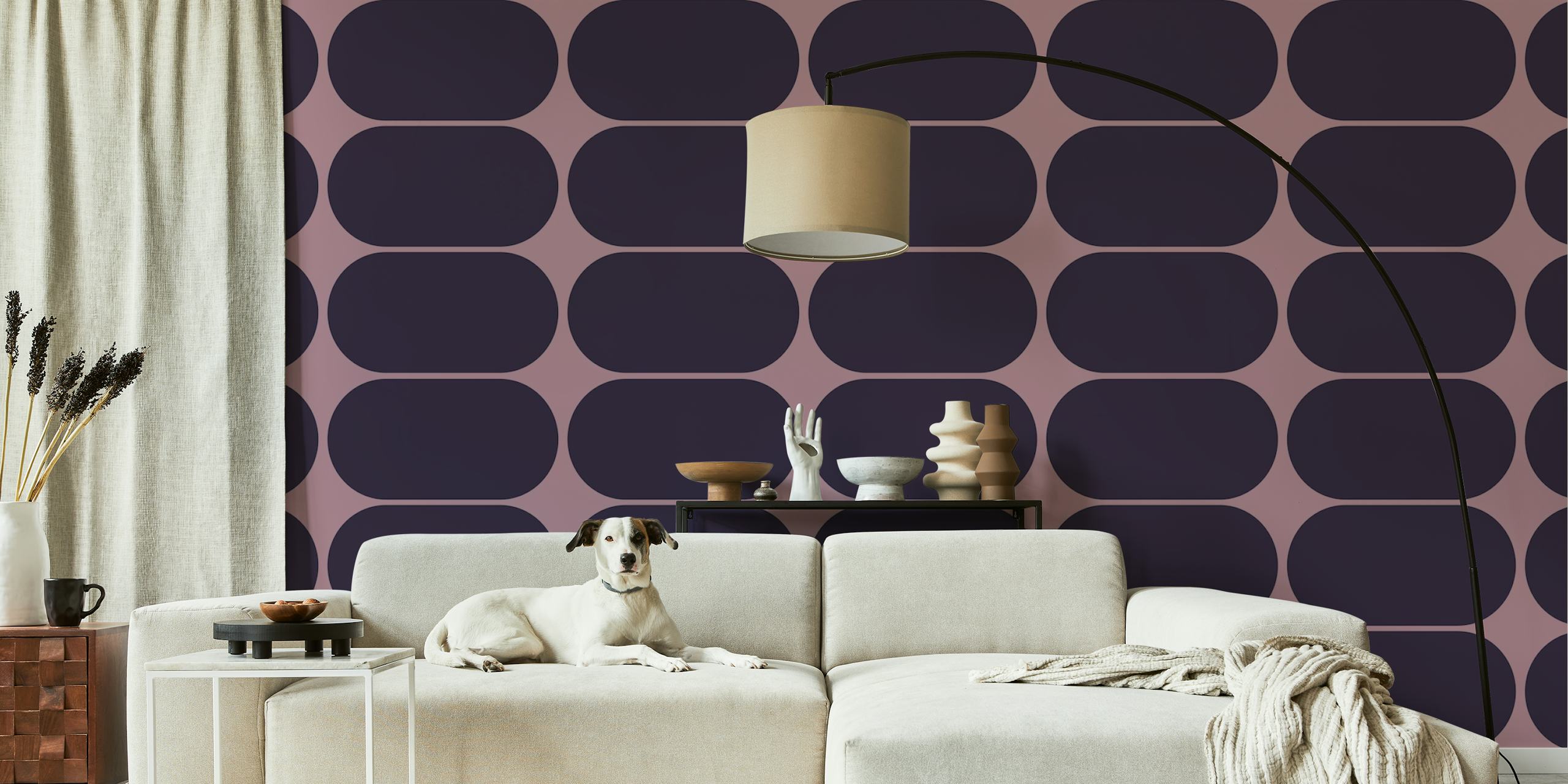 Contemporary Ovals wallpaper design in a room