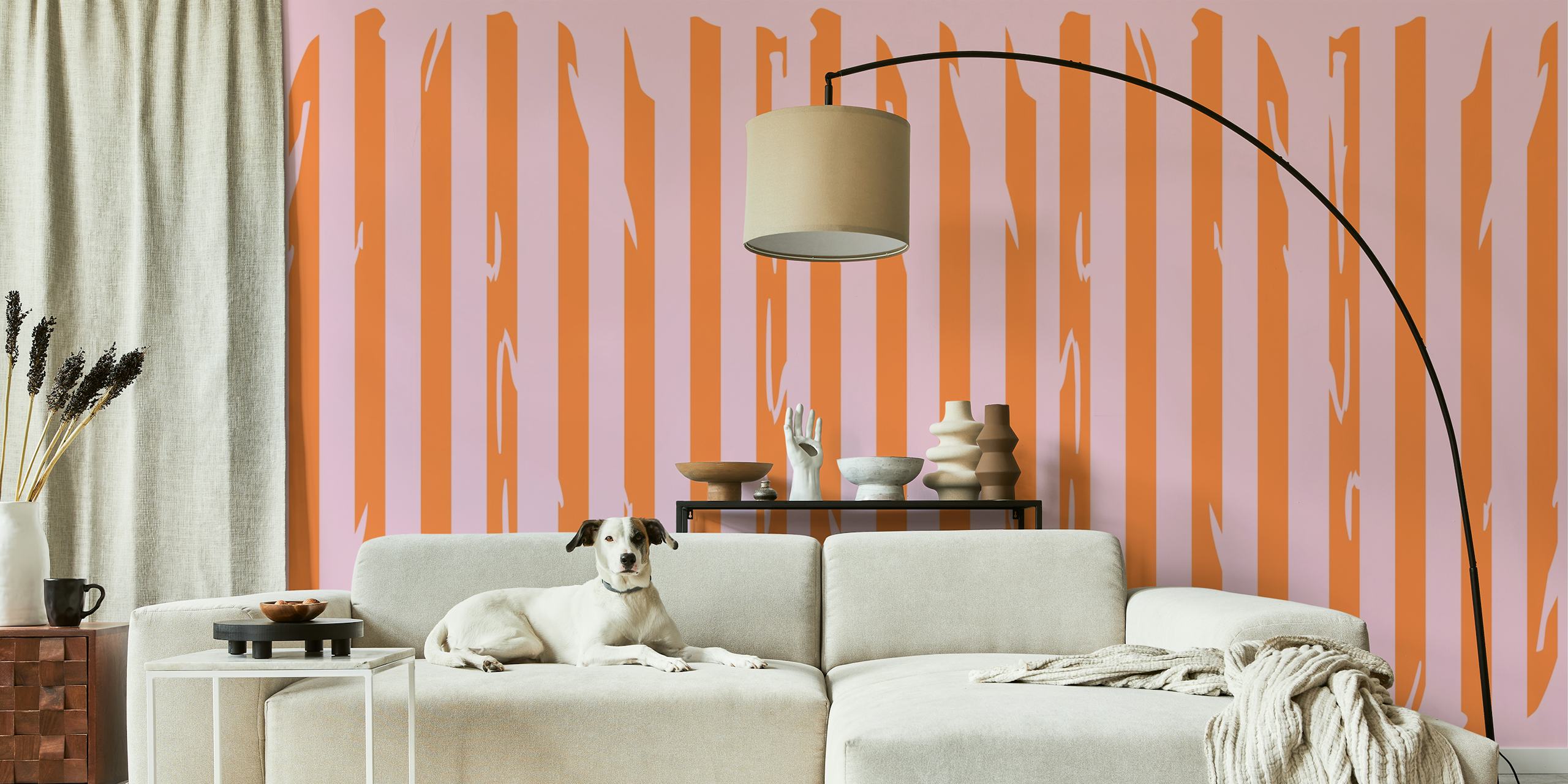 Urban Stripes Chic wallpaper design in a room