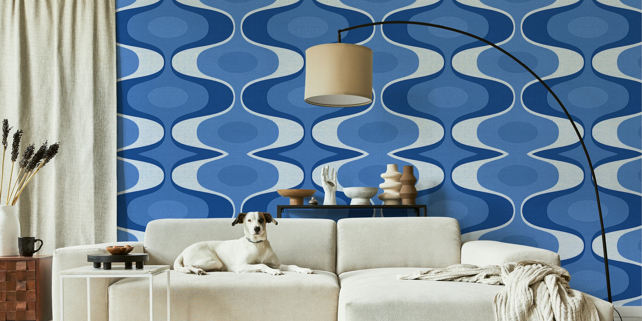 Groovy Scandinavian Seventies tapetti huoneessa