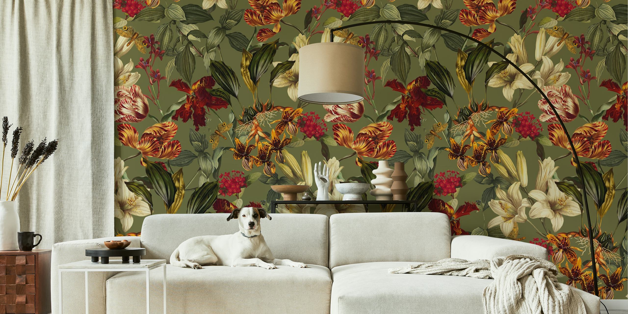 Blomstret design i et rum
