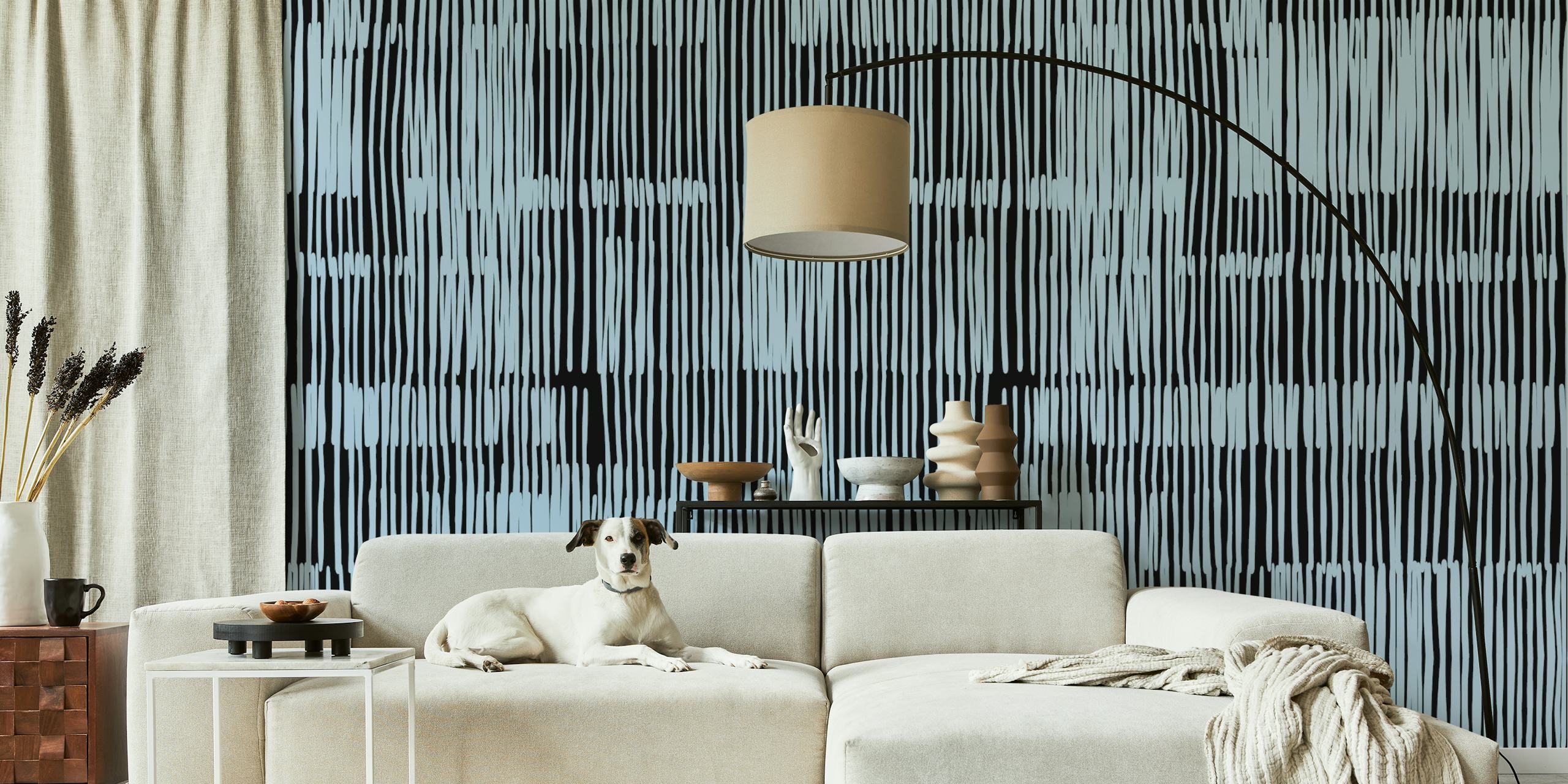 Abstract Urban Chic wallpaper in a room