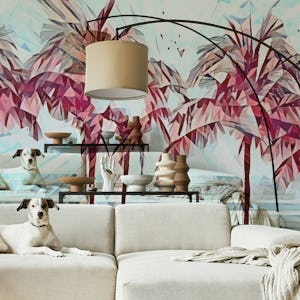 Pink Blue Palms Wallpaper