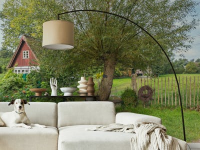 Country Garden With Old Fence