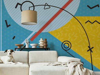 Teal Vintage Abstract Geometry