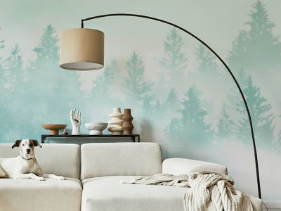 Soft Teal Green Forest Dream 1
