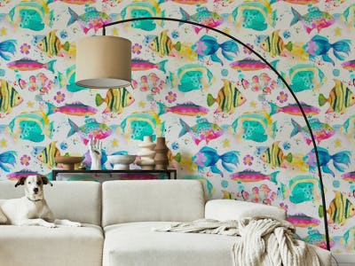 Artistic Tropical Sea Colorful Fishes