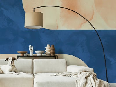 Large Mid Century Bauhaus Watercolor