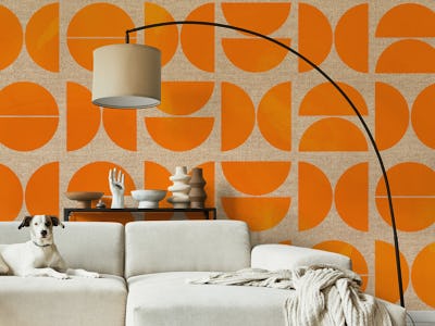 Vivid Mid Century Watercolor Geometry