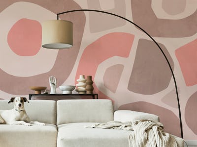 Paper Cut Shapes Abstract Art Peach