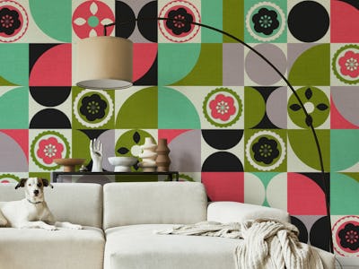 Modern 70s Floral Bauhaus