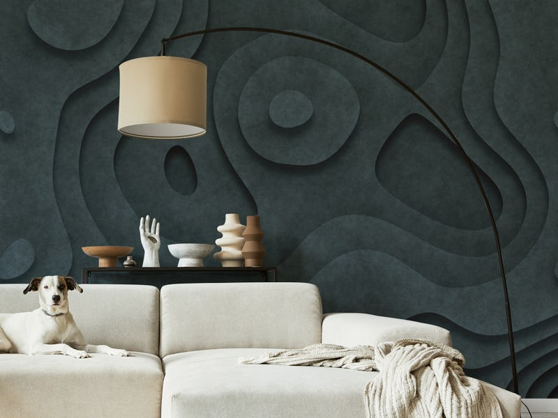 Dimensional Laser cut 3D Art Teal Grey