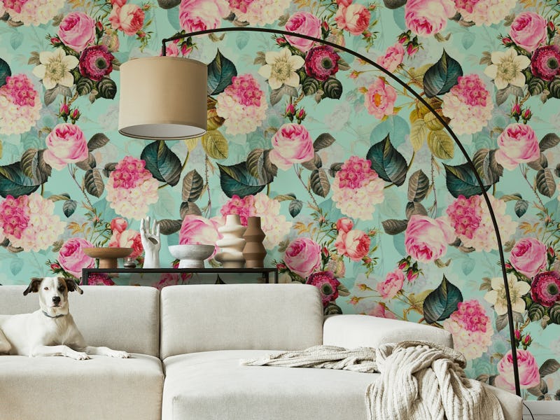 Sepia Redoute Roses pattern
