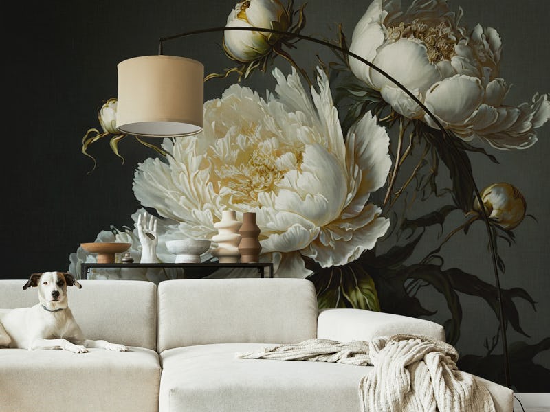 huge white baroque peonies