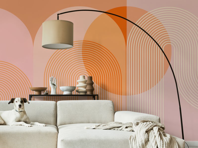 Mid Century Modern Sunrise Soft Pastel