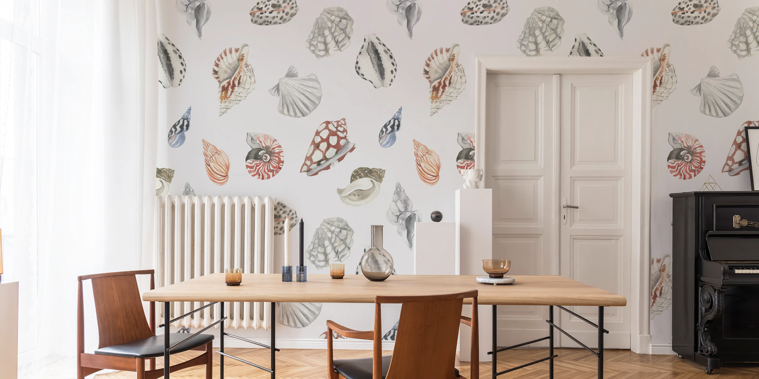 Coastal Shells Pattern Wallpaper | Happywall