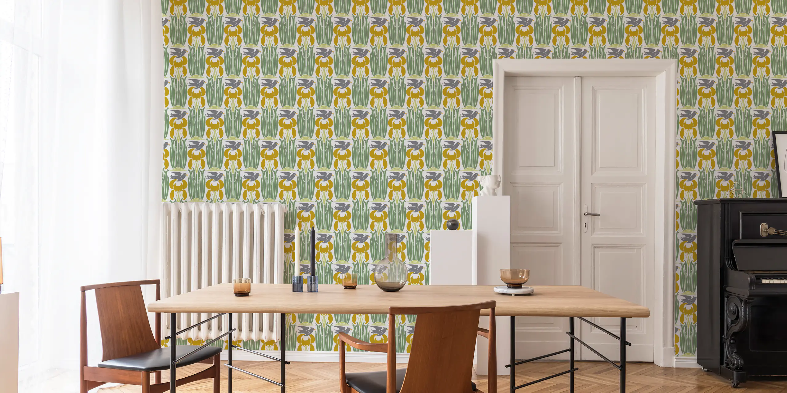 Merle Pattern Background Vintage Art Nouveau Merle Wallpaper | Happywall