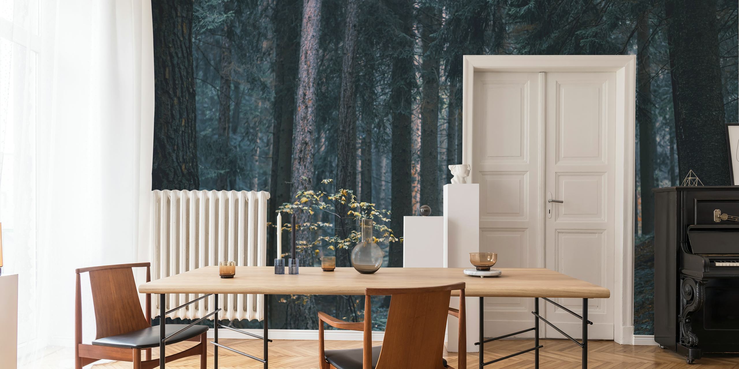 Moonlight Forest wallpaper in a room