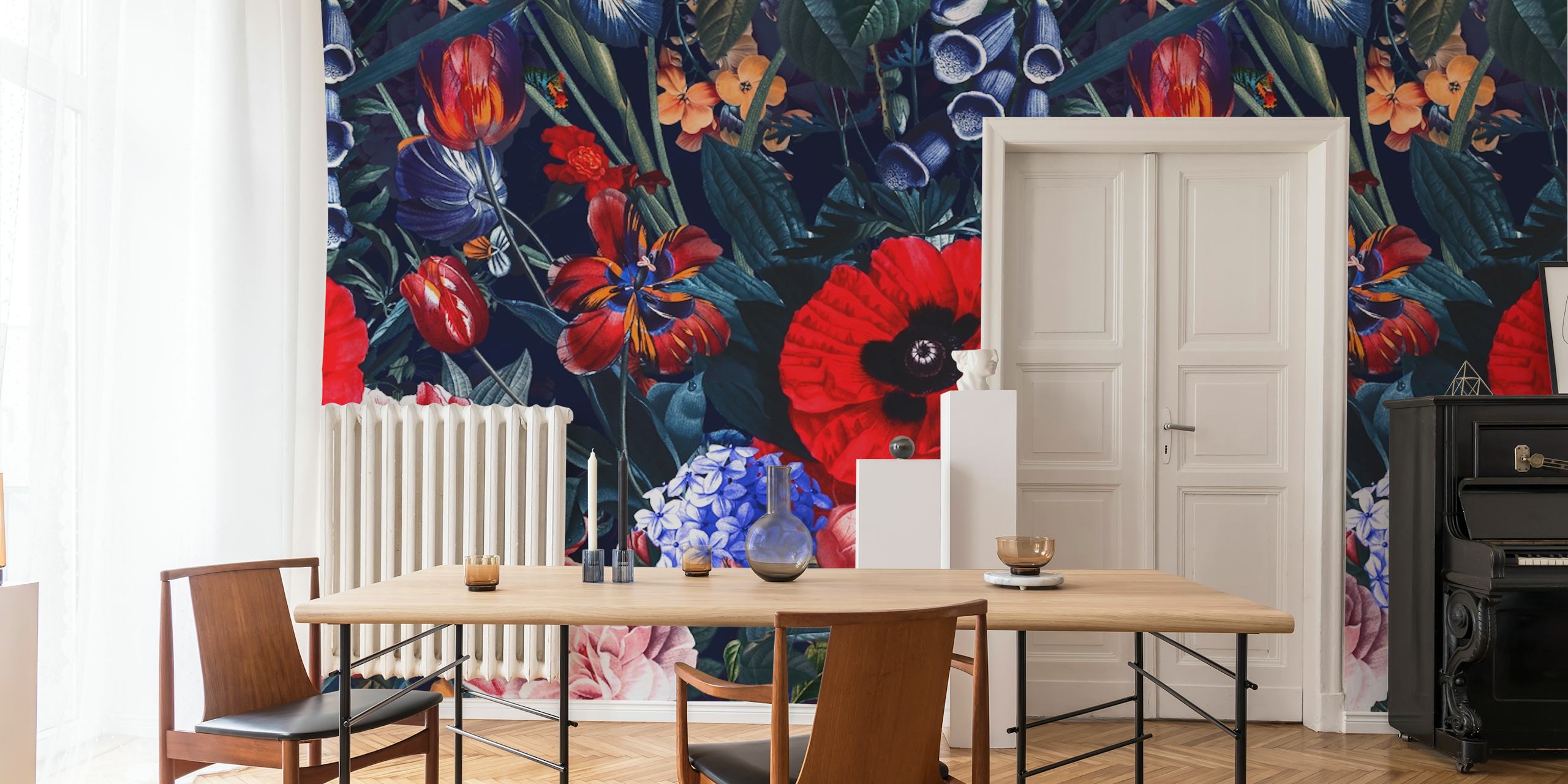 Midnight Garden XVIII tapisserie florale vibrante