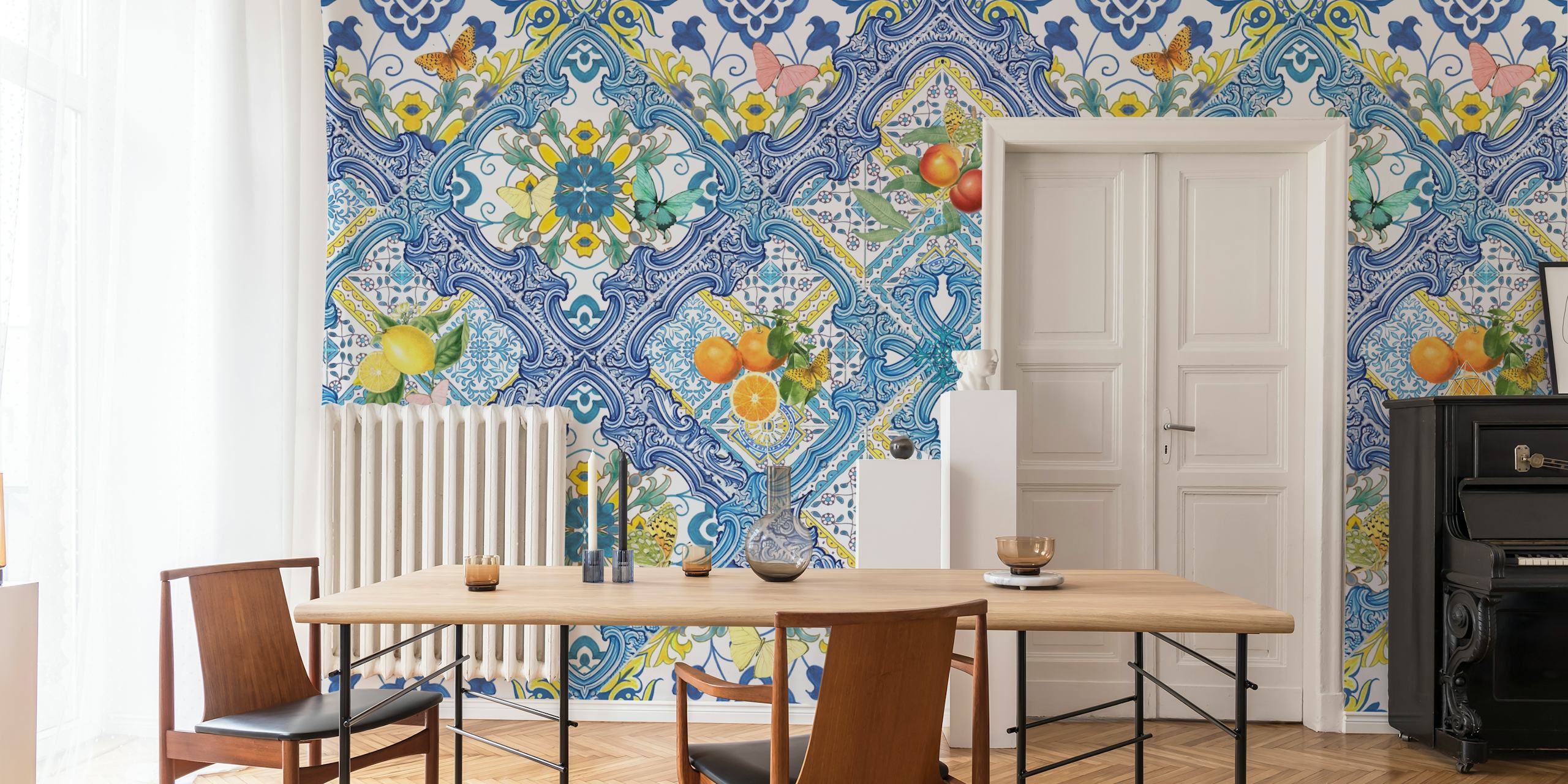 Mediterranean wallpaper con arance
