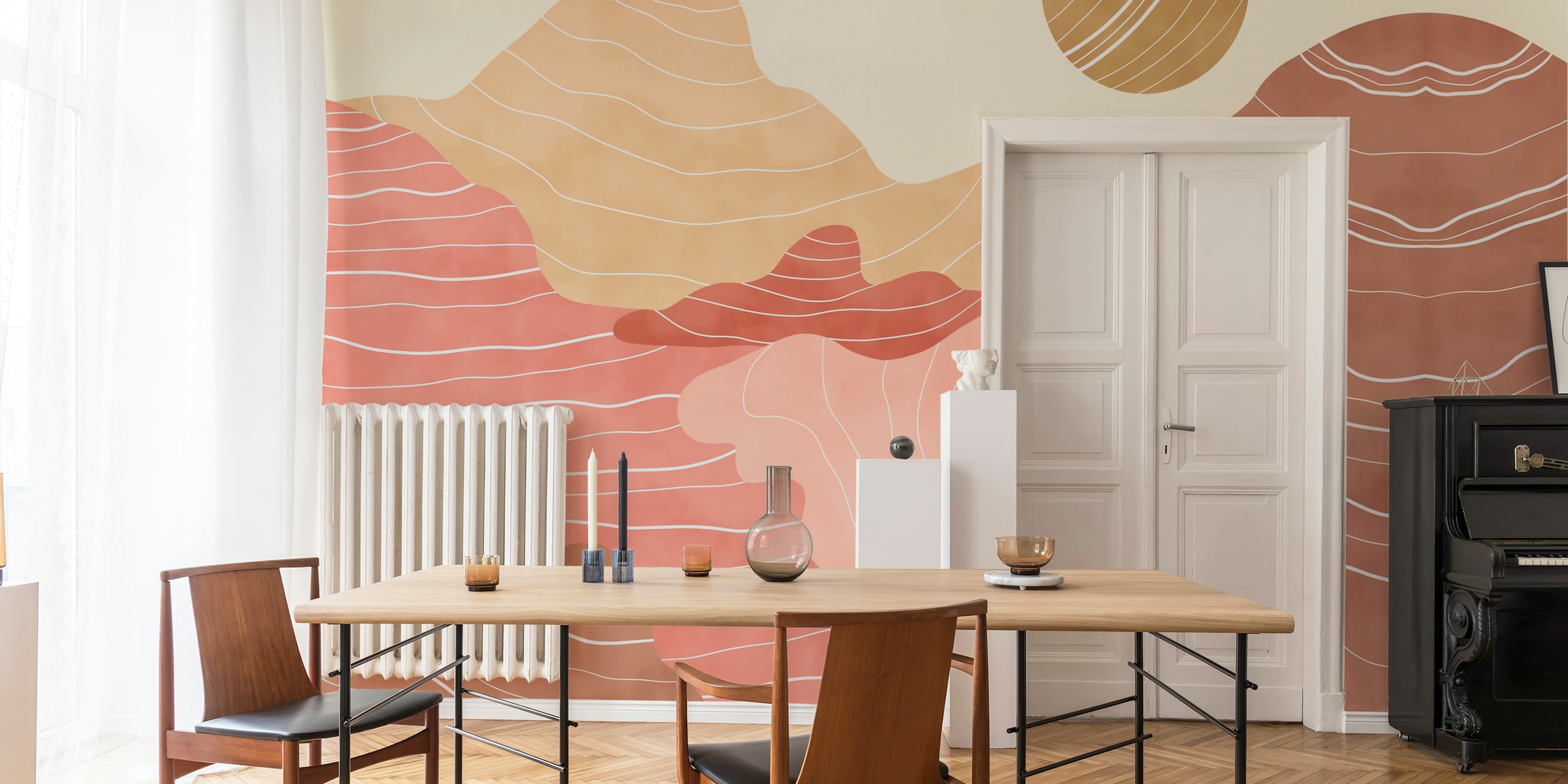 Modern pink desert dunes en una habitación