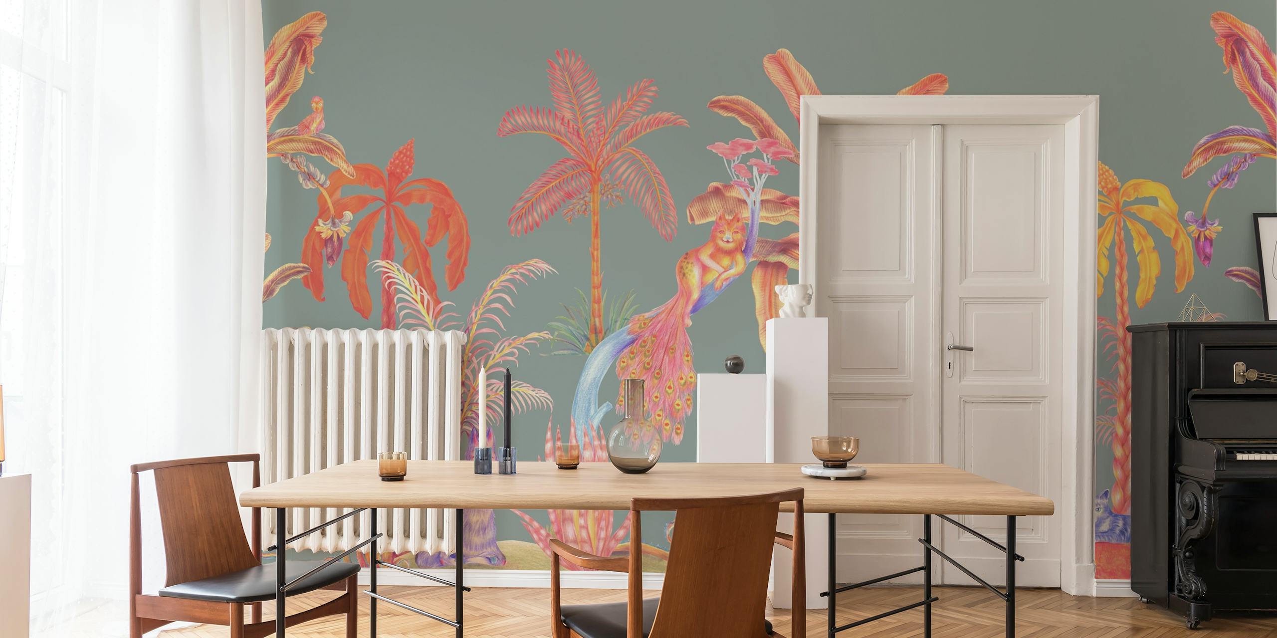 Whimsical Forest Creatures Tapete in einem Raum