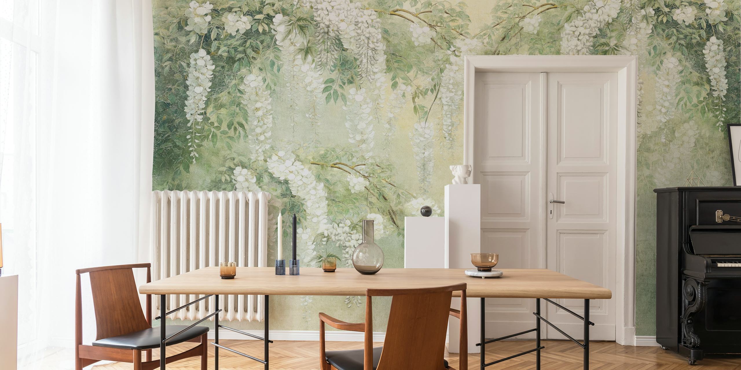 Ταπετσαρία White Wisteria Bliss Dream σε ένα δωμάτιο
