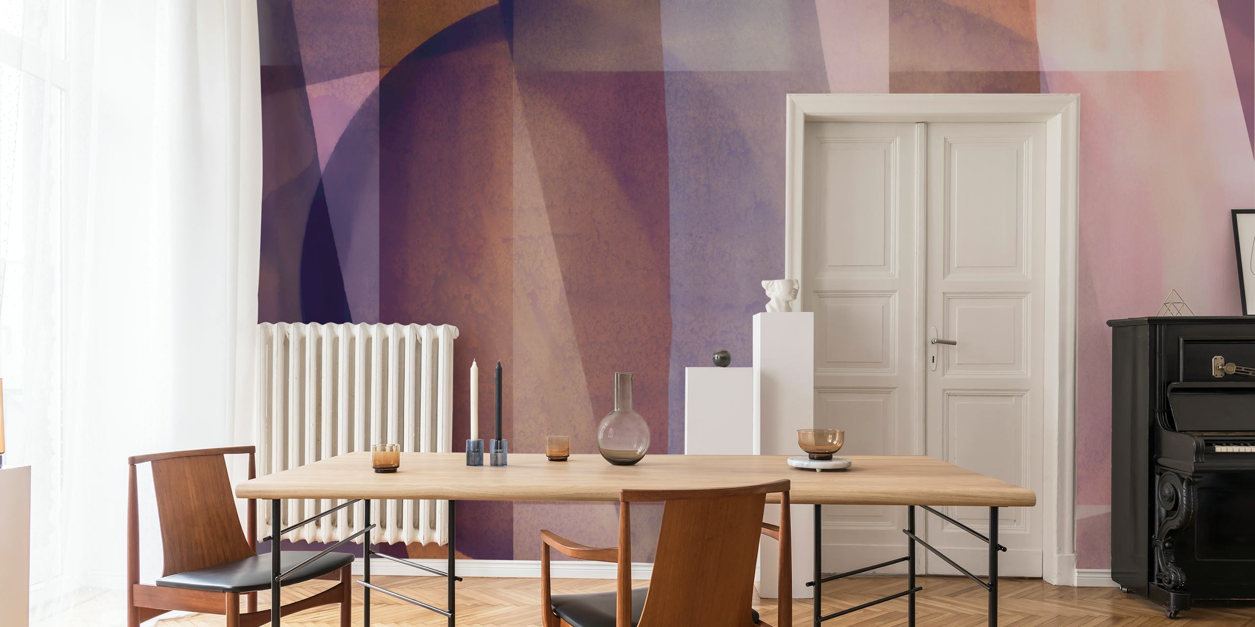 Layered Bauhaus Geometry tapet i ett rum