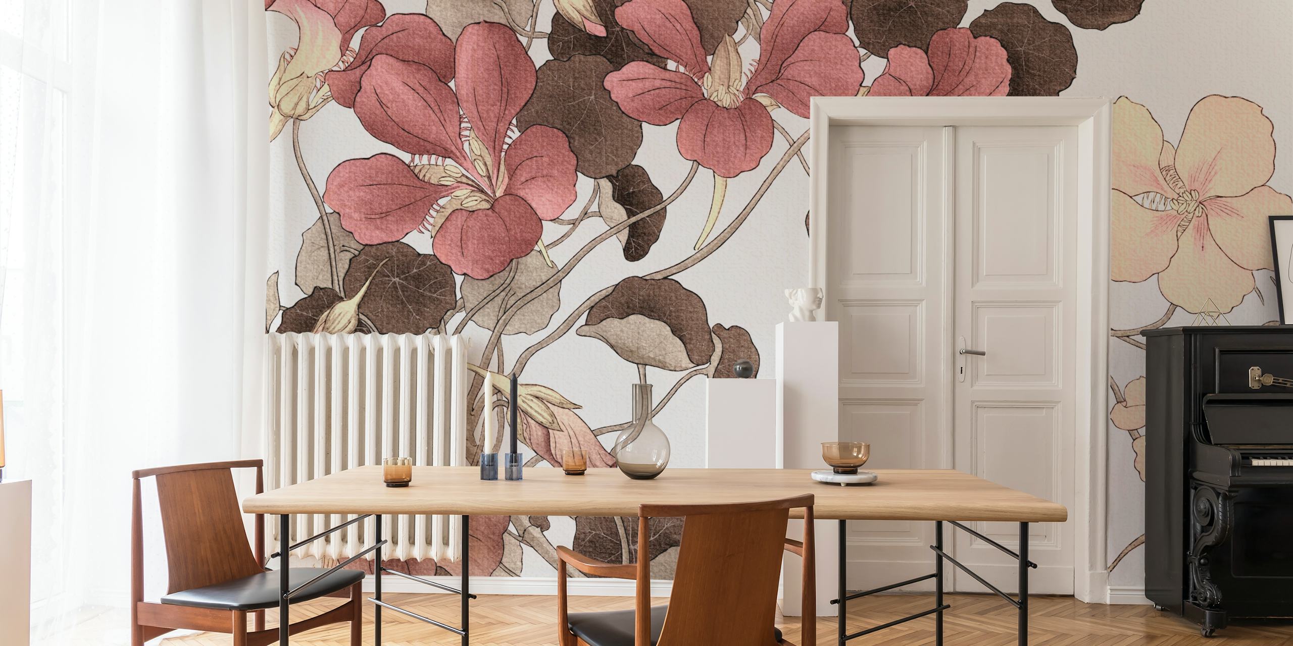 Vintage Bloom Sketch Tapetdesign