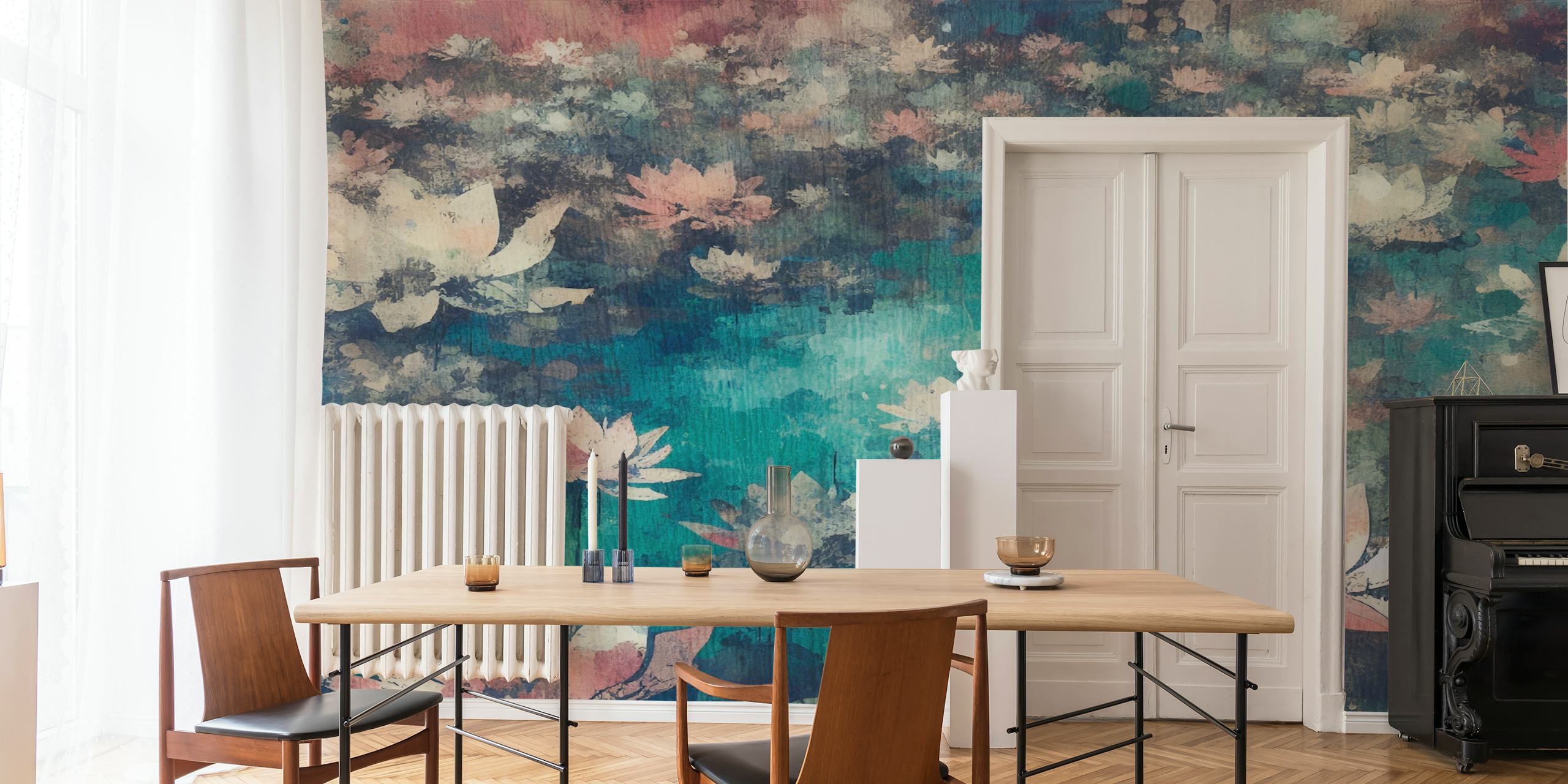 Design de papel de parede Serene Water Garden