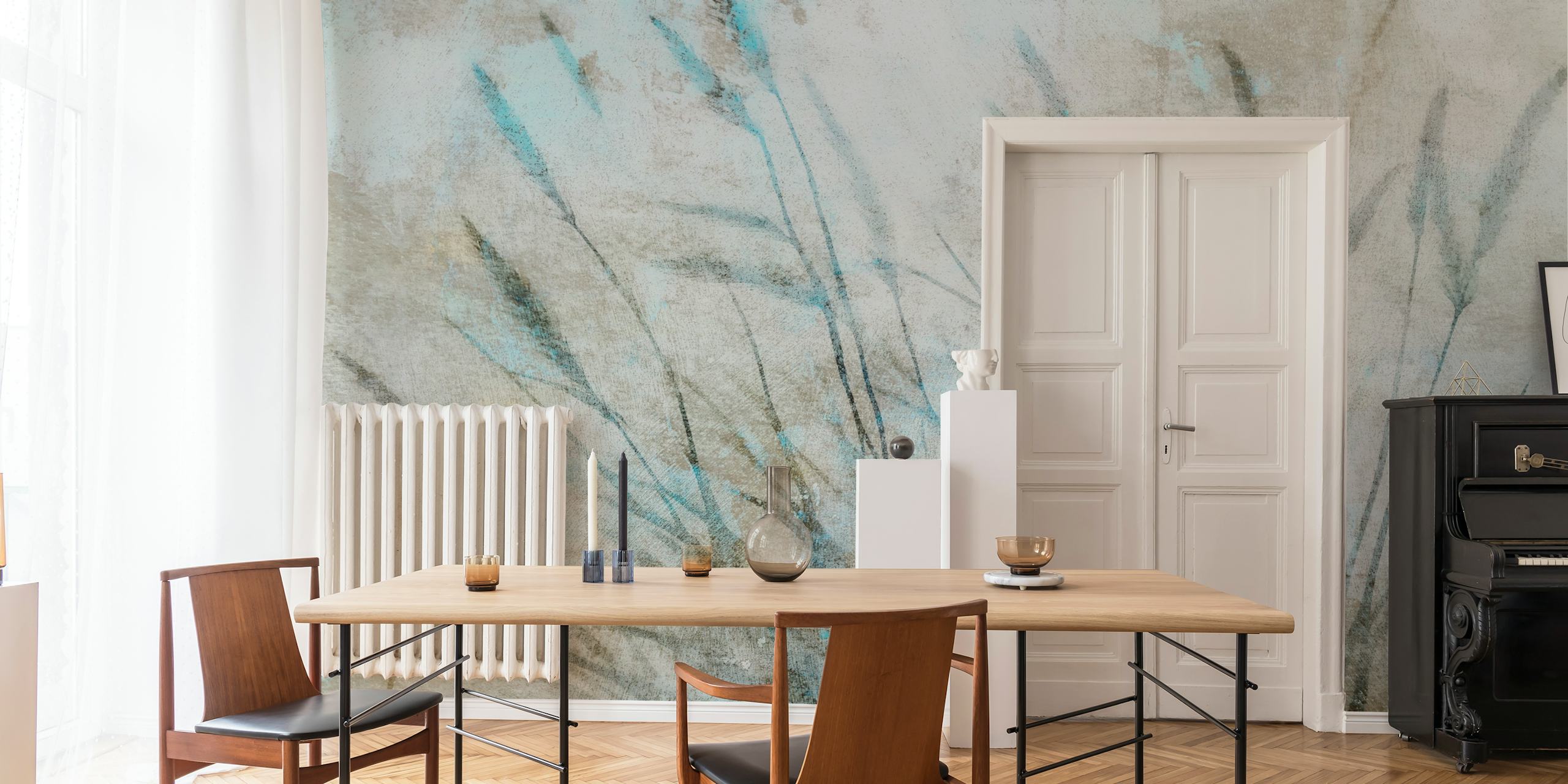 Carta da parati Soft Grasses Decor in una stanza