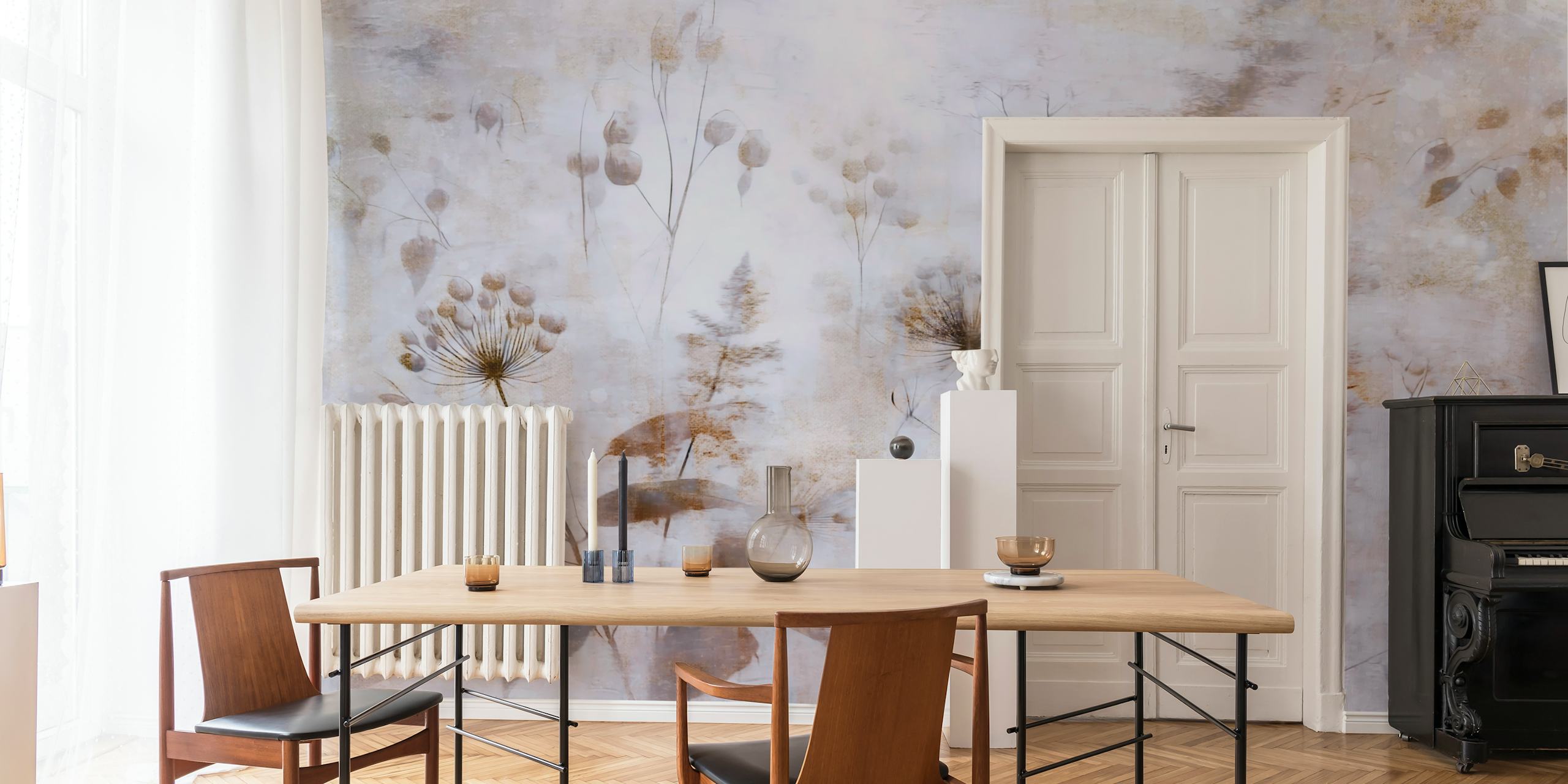 Ethereal Botanic Dreams wallpaper in a room