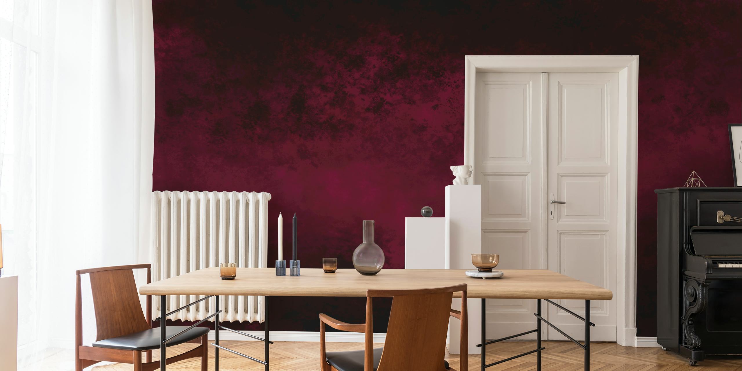 Dark Cherry Velvet Dream wallpaper in a room