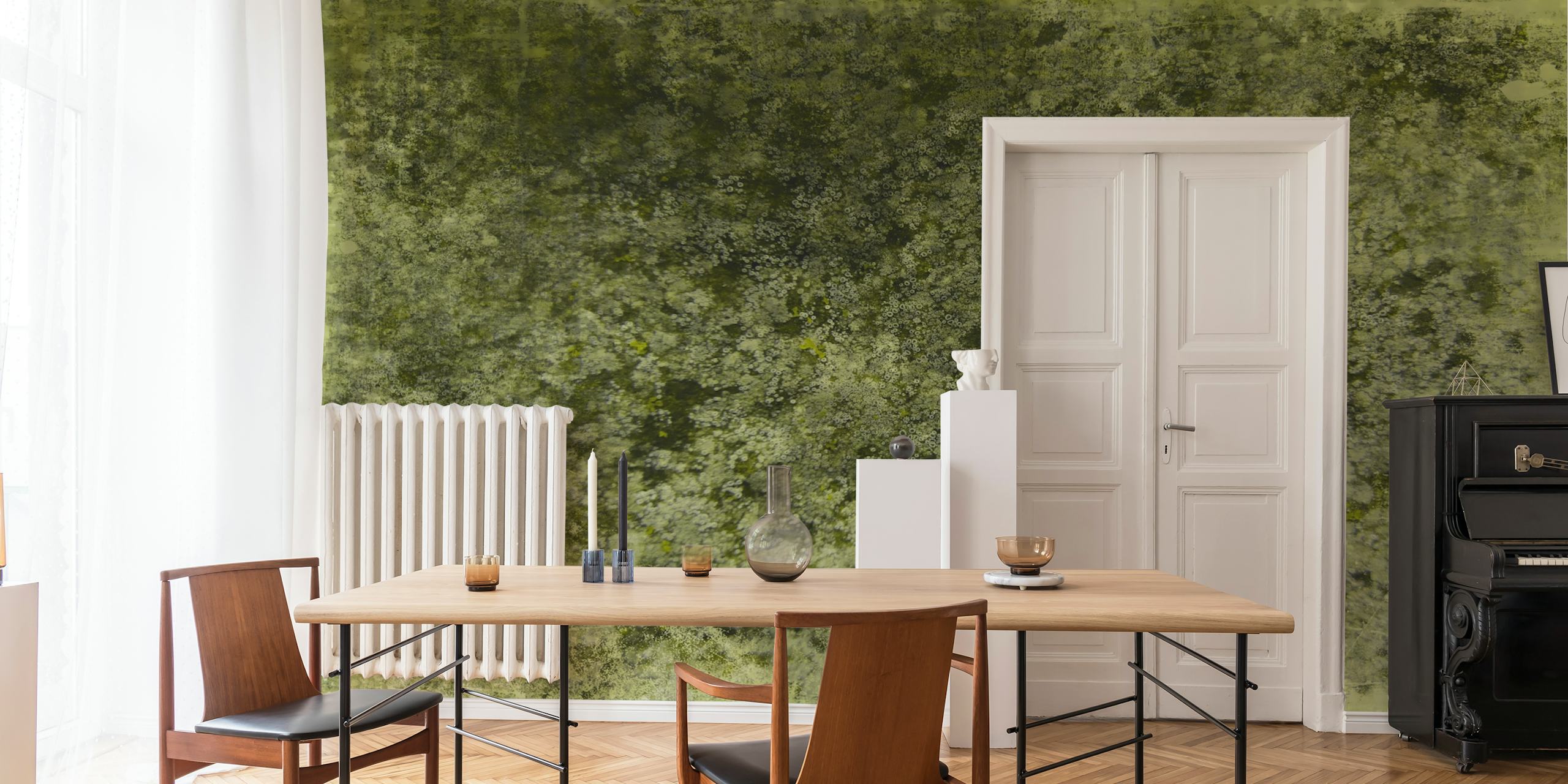 Woodland Moss Serenity-Tapete in einem Raum