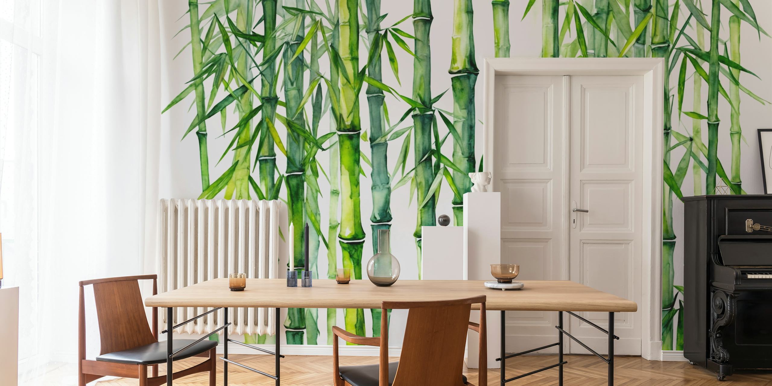 Bamboo grove wallpaper in a room