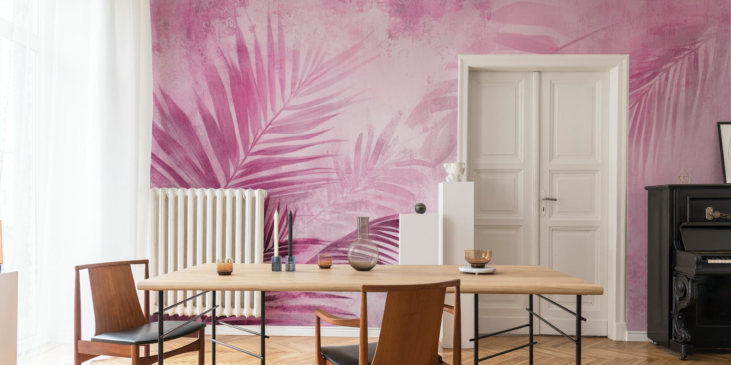 Papier peint Pink Palm Paradise dans une pièce