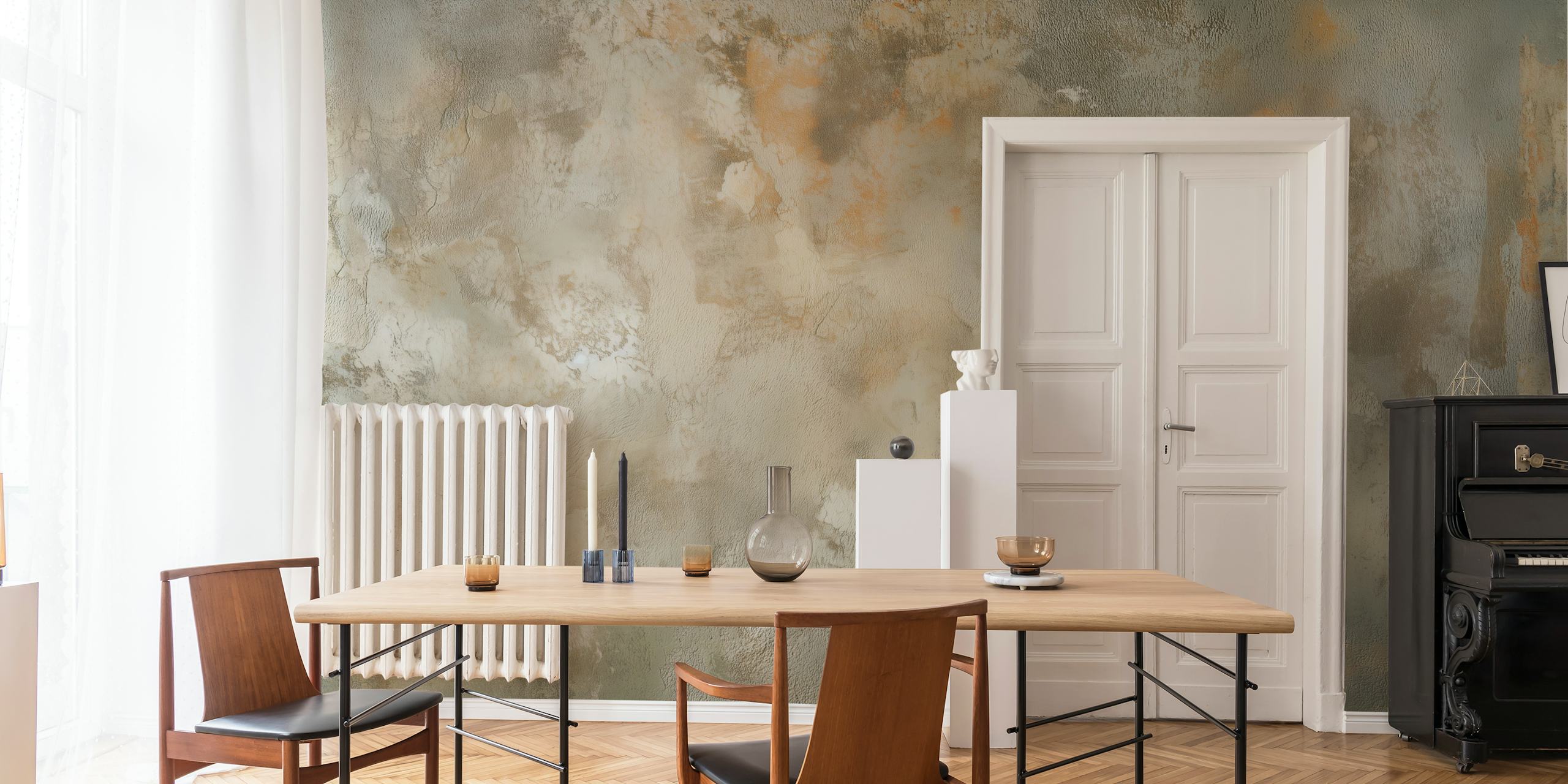 Rustic Serenity wallpaper in a living room setting